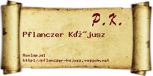 Pflanczer Kájusz névjegykártya